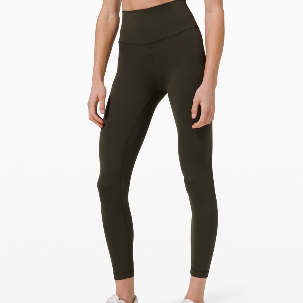 LULULEMON OLIVE GREEN WUNDER TRAIN SZ 8 25”